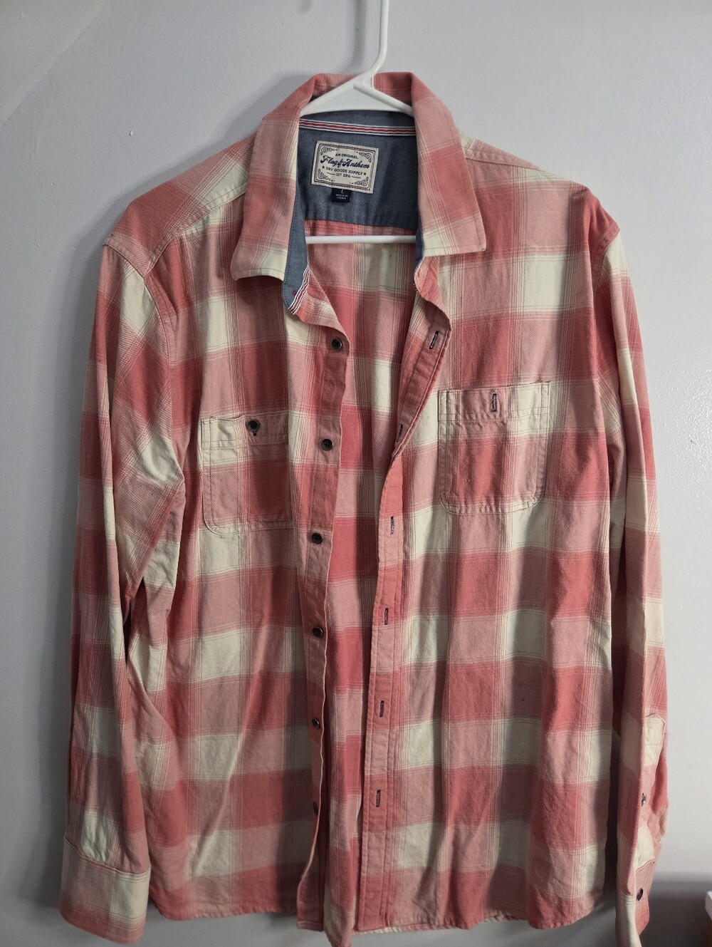 Flag And Anthem Button Down Shirt Size Large